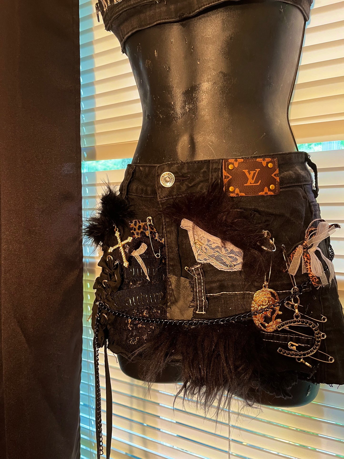 Black star denim set